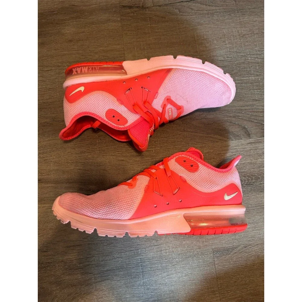 Nike Air Max Sequent 3 Women's Running Shoes Pink Size 10 Lace Up